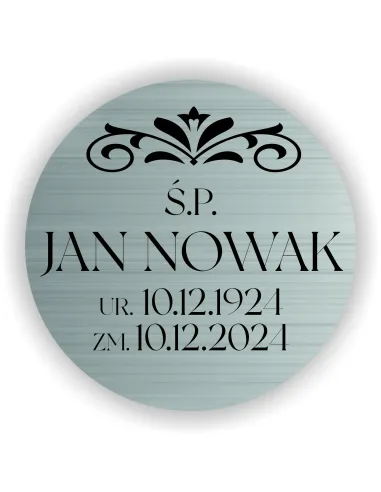Elegancka pamiątkowa Spersonalizowana Tabliczka na Urnę Grawer Imienia Daty i Dedykacji 8 cm