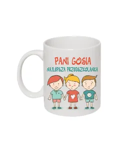 Kubek z nadrukiem Pani imię najlepsza przedszkolanka