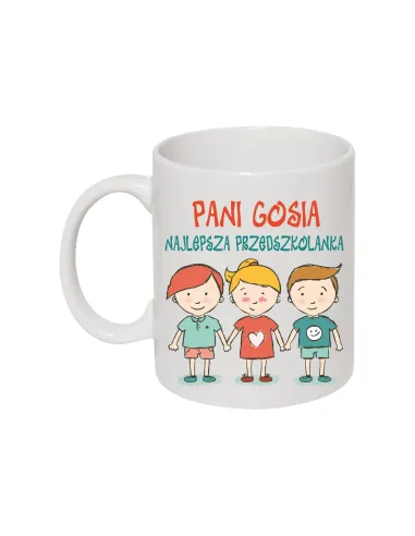 Kubek z nadrukiem Pani imię najlepsza przedszkolanka