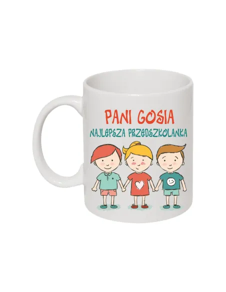 Kubek z nadrukiem Pani imię najlepsza przedszkolanka