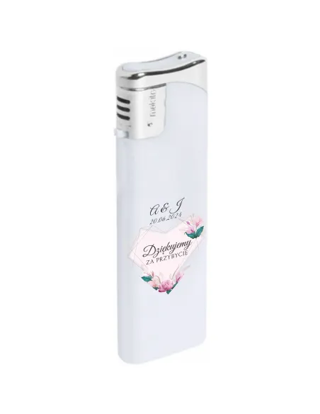 ZAPALNICZKA z nadrukiem UV podziękowanie dla gości na ślub wesele Z IMIONAMI DATĄ