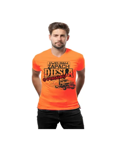 Koszulka dla fana samochodów z nadrukiem uwielbiam zapach diesla o poranku