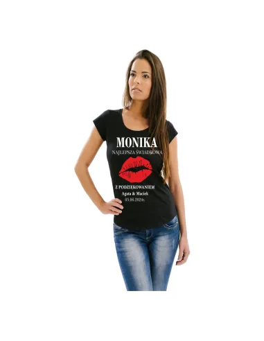 Koszulka z nadrukiem imię najlepsza świadkowa