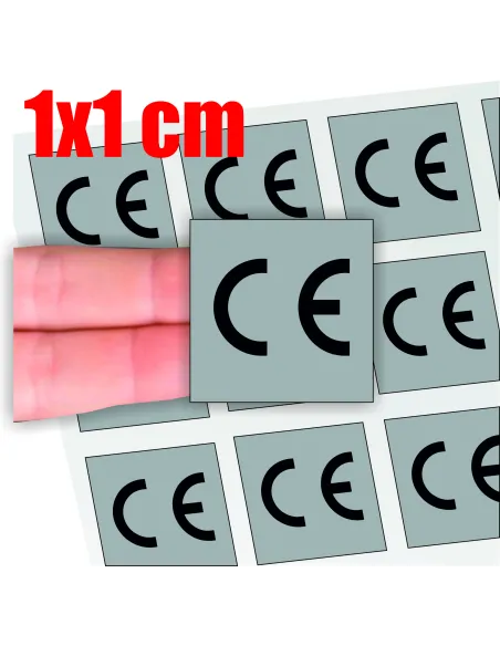 Naklejki samoprzylepne oznaczenie z Certyfikatem CE 5szt 1x1 cm szara
