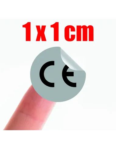 Naklejki samoprzylepne oznaczenie z Certyfikatem CE 5szt 1x1 cm szara okrągła