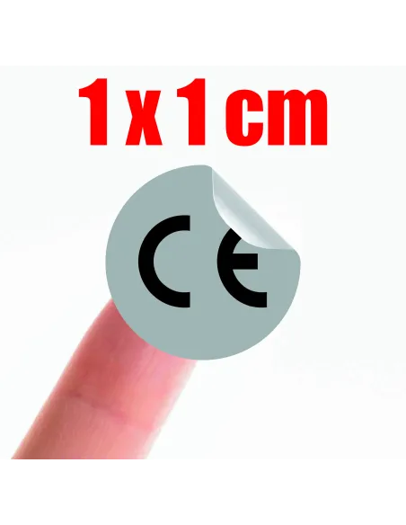 Naklejki samoprzylepne oznaczenie z Certyfikatem CE 5szt 1x1 cm szara okrągła