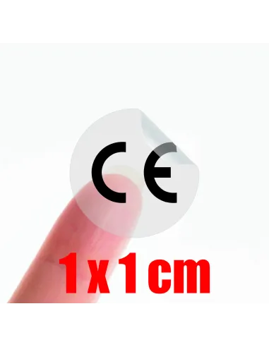 Naklejki samoprzylepne oznaczenie z Certyfikatem CE 5szt 1x1 cm przeźroczysta okrągła