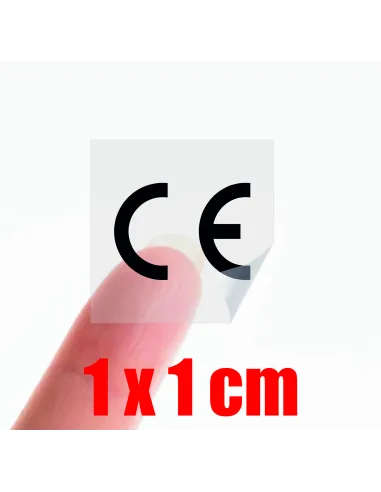 Naklejki samoprzylepne oznaczenie z Certyfikatem CE 2x2cm przeźroczysta 1000 sztuk