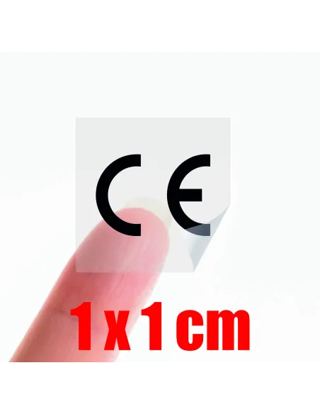 Naklejki samoprzylepne oznaczenie z Certyfikatem CE 2x2cm przeźroczysta 1000 sztuk