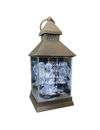 ZNICZ LAMPION stroik z GRAWEREM dla dziecka anioł