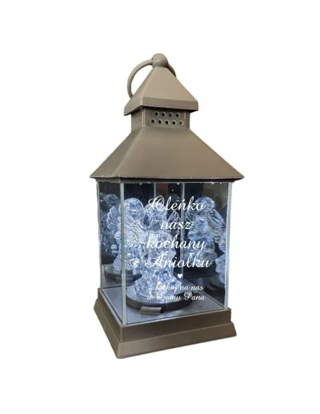 ZNICZ LAMPION stroik z GRAWEREM dla dziecka anioł