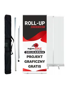 Roll up PRZENOŚNY SYSTEM WYSTAWIENNICZY 200x85 REKLAMA projekt gratis