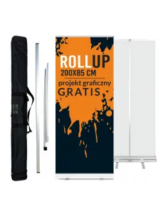 Roll up reklamowy 200x85cm REKLAMA z WŁASNYM LOGO BANER projekt gratis