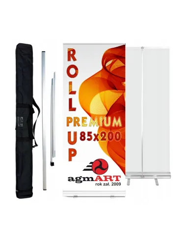 Roll up PRZENOŚNY SYSTEM WYSTAWIENNICZY 200x85 REKLAMA LOGO projekt gratis