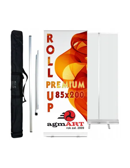 Roll up PRZENOŚNY SYSTEM WYSTAWIENNICZY 200x85 REKLAMA LOGO projekt gratis