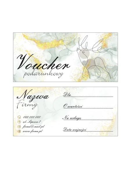 VOUCHERY PODARUNKOWE na zakupy lub usługi 60 szt. reklamowe różne wzory