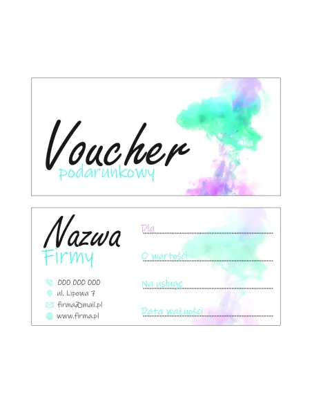 VOUCHERY PODARUNKOWE upominkowe na zakupy lub usługi 60 szt. SZEROKI WYBÓR