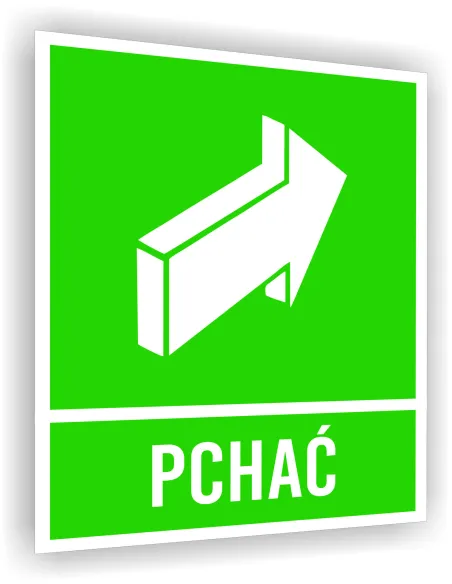 Tabliczka ewakuacyjna informacyjna z nadrukiem 20x15 cm pchać