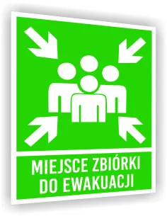 Tabliczka ewakuacyjna z nadrukiem 20x15 Miejsce zbiórki do ewakuacji