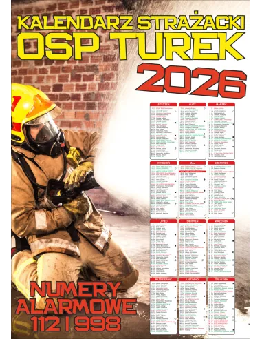 KALENDARZ STRAŻACKI OSP PSP 2026 200 szt RÓŻNE WZORY