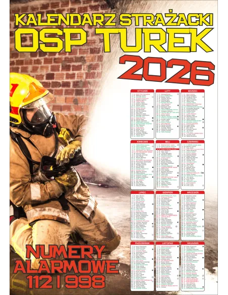 KALENDARZ STRAŻACKI OSP PSP 2026 200 szt RÓŻNE WZORY