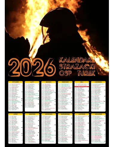 KALENDARZ STRAŻACKI OSP PSP 2026 150 szt RÓŻNE WZORY