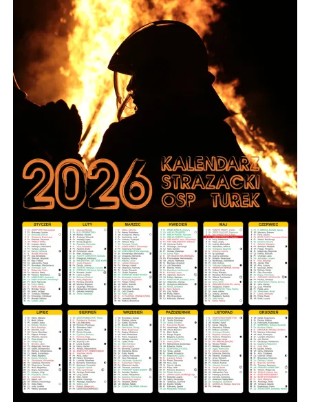 KALENDARZ STRAŻACKI OSP PSP 2026 150 szt RÓŻNE WZORY