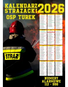 KALENDARZ STRAŻACKI OSP PSP 2026 50 szt RÓŻNE WZORY