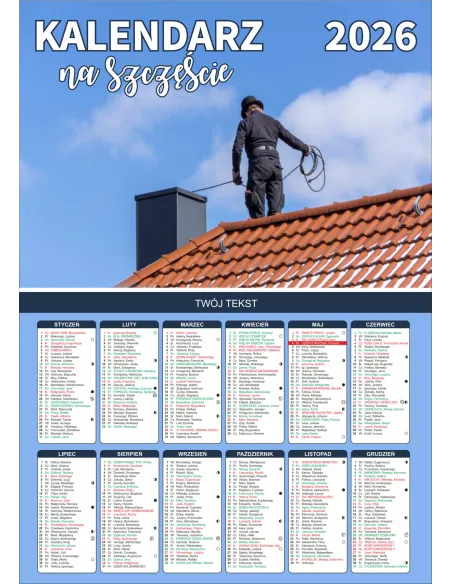 KALENDARZ kominiarski kalendarz kominiarza 2026 150 szt RÓŻNE WZORY