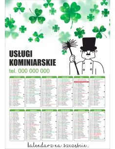 KALENDARZ kominiarski kalendarz kominiarza 2026 200 szt RÓŻNE WZORY