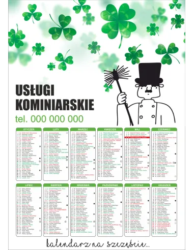 KALENDARZ kominiarski kalendarz kominiarza 2026 200 szt RÓŻNE WZORY