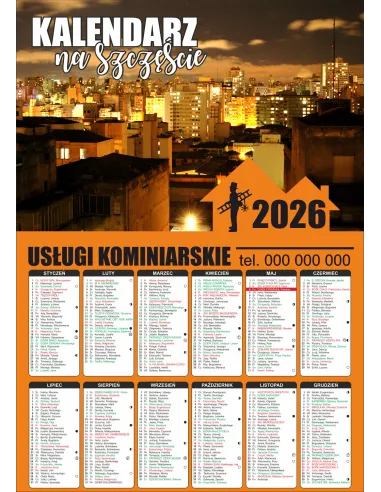 KALENDARZ kominiarski kalendarz kominiarza 2026 300 szt RÓŻNE WZORY