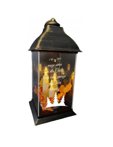 ZNICZ LAMPION stroik z GRAWEREM świąteczny LED