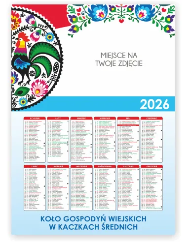 KALENDARZ KGW KOŁO GOSPODYŃ WIEJSKICH 2026 150 szt RÓŻNE WZORY