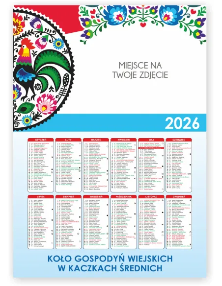 KALENDARZ KGW KOŁO GOSPODYŃ WIEJSKICH 2026 150 szt RÓŻNE WZORY
