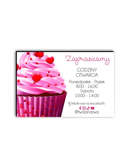 Tabliczka dibond godziny otwarcia logo twoja nazwa 30x20 różne wzory PROJEKT GRATIS