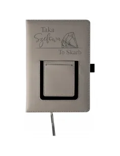 Notes z kieszonką notatnik A5 na prezent z imieniem dla szefowej grawer