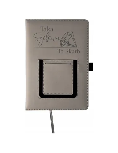 Notes z kieszonką notatnik A5 na prezent z imieniem dla szefowej grawer