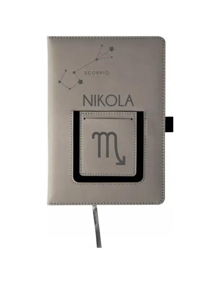 Notes z kieszonką notatnik A5 na prezent z znakiem zodiaku imieniem z grawerem