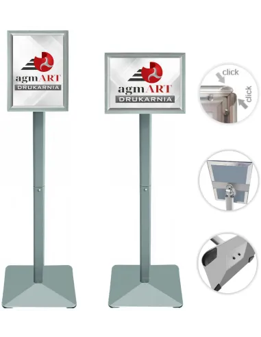 MENU BOARD A4 Stojak na menu informacyjny potykacz OWZ srebrny