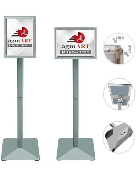 MENU BOARD A4 Stojak na menu informacyjny potykacz OWZ srebrny