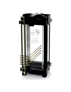 Nowoczesny Znicz Czarny Z Personalizowanym Grawerem TWÓJ NAPIS DLA CIOCI