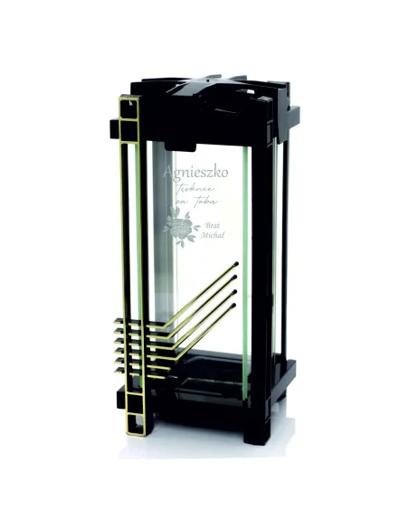 Elegancki Nowoczesny Znicz Czarny Personalizowany Grawer NAPIS DLA SIOSTRY