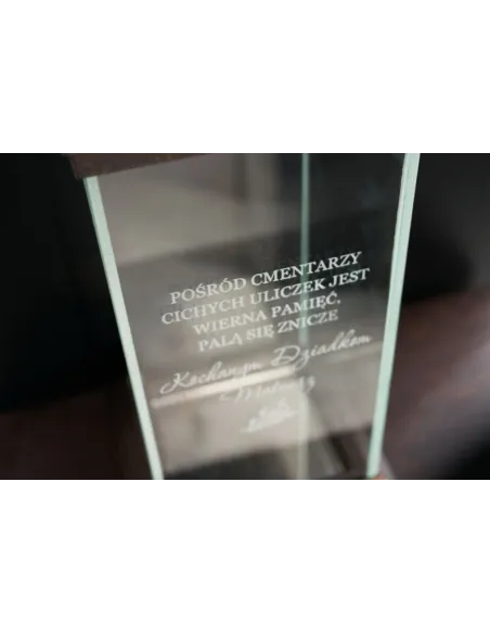 Elegancki Nowoczesny Znicz Czarny Personalizowany Grawer NAPIS DLA SIOSTRY