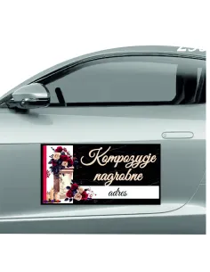 Magnes na samochód reklama magnetyczna 60x30 cm KOMPOZYCJE KWIATOWE