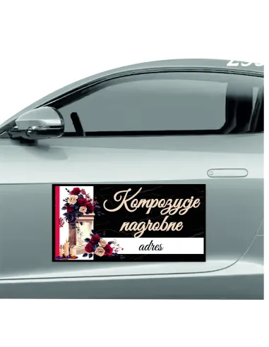 Magnes na samochód reklama magnetyczna 60x30 cm KOMPOZYCJE KWIATOWE