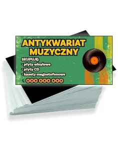 Wizytówki firmowe reklamowe 100szt różne wzory ANTYKWARIAT MUZYCZNY