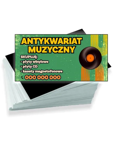 Wizytówki firmowe reklamowe 100szt różne wzory ANTYKWARIAT MUZYCZNY