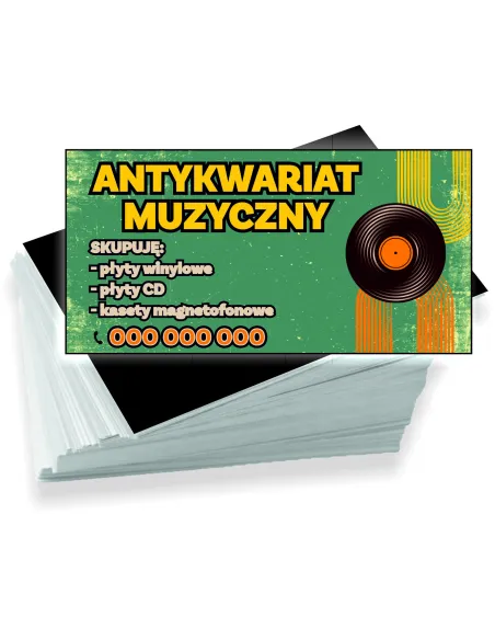 Wizytówki firmowe reklamowe 100szt różne wzory ANTYKWARIAT MUZYCZNY