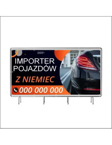 Reklamowy baner oczkowany 130x80 cm importer pojazdów